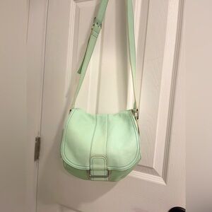 Mint Green pebbled Leather Shoulder Bag! Really cool bag!